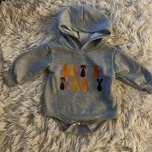 Never worn “little Turkey” sweatshirt onesie